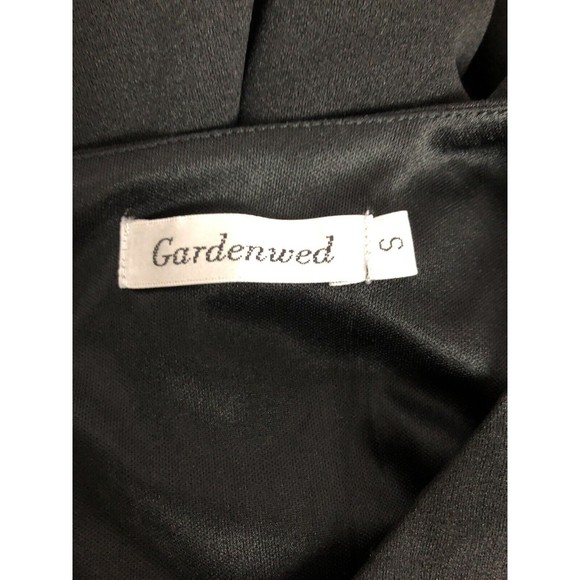 Gardenwed Women’s Sz Small Black V-Neck Short Sleeve A-Line Dress Knee Length - Picture 8 of 10